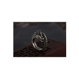 northstarshop Gotik Vintage Siyah Ejder Ayarlanabilir Çelik Yüzük