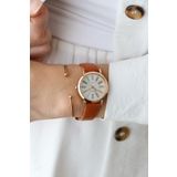 Northwatch Kahverengi Suni Deri Kordon Rakamlı Klasik Şık Tasarım Vintage Minimal Kadın Kol Saati