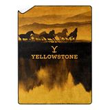 Northwest Yellowstone Büyük Boy İpek Dokunuşlu Şerpa Battaniye, 152,4 cm x 203,2 cm, Vahşi Atlar