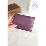 Norvi Leather Bozuk Para ve Bol Kartlık Bölmeli Hakiki Deri Küçük Kadın Cüzdanı Mor