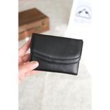 Norvi Leather Bozuk Para ve Bol Kartlık Bölmeli Hakiki Deri Küçük Kadın Cüzdanı Siyah