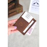 Norvi Leather Çift Taraflı Unisex Hakiki Deri Kartlık Fındık Rengi Fındık Rengi