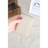 Norvi Leather Fermuarlı Unisex Kartlık Cüzdan Açık Gri