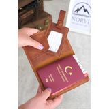 Norvi Leather Hakiki Deri Pasaport Kılıfı ve Valiz Etiketi Taba 1118 Taba