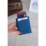 Norvi Leather Mekanizmalı Otomatik Hakiki Deri Kartlık Mavi 1041 Mavi