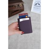 Norvi Leather Mekanizmalı Otomatik Hakiki Deri Kartlık Mor 1041 Mor