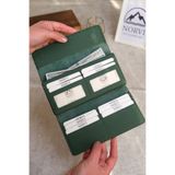 Norvi Leather Saraciye Dikişli Telefon Bölmeli Hakiki Deri Cüzdan Yeşil 1052