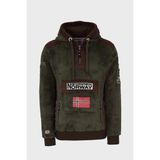Norway Geographical Kapüşonlu Yarım Fermuarlı Outdoor Polar Sweat Erkek Sweat Gymclasssherco - Haki - XL
