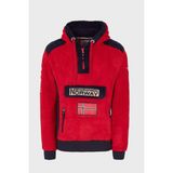 Norway Geographical Kapüşonlu Yarım Fermuarlı Outdoor Polar Sweat Erkek Sweat Gymclasssherco - Kırmızı