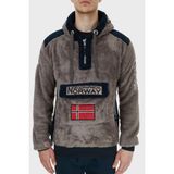 Norway Geographical Kapüşonlu Yarım Fermuarlı Outdoor Polar Sweat Erkek Sweat Gymclasssherco - Koyu Gri