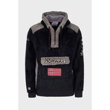 Norway Geographical Kapüşonlu Yarım Fermuarlı Outdoor Polar Sweat Erkek Sweat Gymclasssherco - Siyah