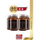 Norwegian Health Omega 3 60 Kapsül 1000 mg | Somon&Morina Balık Yağı | 4 x 60 Kapsül | 240 Kapsül