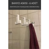Nosa Mall Banyo Askısı - 6 Adet | Modern Havlu Askısı | Dekoratif Askı | Pratik Havlu ve Bornoz Askısı Kanca