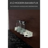 Nosa Mall Modern Baharatlık | Dolap, Duvar İçin Baharatlık | Baharatlık Standı | Baharat Tutucu | 1 Adet 4'lü