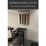 Nosa Mall Nespresso Ve Starbucks Uyumlu Duvar Tipi Kapsül Kahve Standı Tutacağı Beyaz Kapsül Tutucu Kapsül