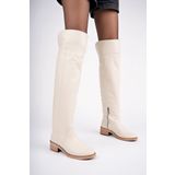 NOSEY SHOES ICONA MODEL HAKİKİ DERİ UZUN DİZÜSTÜ KIVIRMALI YANDAN FERMUARLI GÜNLÜK KADIN ÇİZME