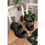 NOSEY SHOES PERA MODEL HAKİKİ DERİ ANTRASİT GRİ SÜET TOKALI KALIN TABANLI GÜNLÜK KADIN TERLİK