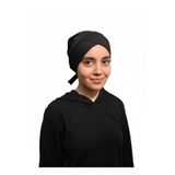 Nöşre Design Dikişsiz Önü Çapraz Bone Siyah Tesettür Arkası Düz İç Bone Bağlamalı Siyah
