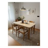 NOSSO HOME White 4-6 Kişilik Yemek Masası, Mutfak Masası, Açılır Masa