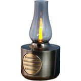 Nostajik Kablosuz LED Işıklı Kahverengi Hoparlör Ev Süs Eşyası Hoparlör (1200M BATARYA+5W Cıkış Güc) - Natural