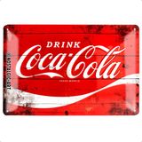 Nostalgic-Art 22235 Coca-Cola – Logo Kırmızı Dalga, metal levha 20 x 30 cm