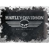 Nostalgic-Art 23146 Harley-Davidson Skull logosu, sac levha, 30 x 40 cm