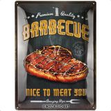 Nostalgic-Art 23292 Retro Sac Levha Barbecue Nice To Meat You – Mangal hayranları için hediye fikri, metal, dekorasyon için vintage tasarım