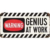 Nostalgic-Art 28007 dikkat – Genius at Work | sac levha | Haengeschild | kapı levhası | dahil, 10 x 20 cm