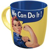 Nostalgic Art 43013 Retro Kahve Fincanı We can Do it, Büyük Fincan, Harika ABD Motifli, Vintage Sevenler için Hediye Fikri, 330 ml