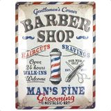 Nostalgic-Art Barber Shop Retro Sac Levha, 30 x 40 Cm, Erkekler Için Hediye Fikri, Metal, Vintage Tasarım - Çok Renkli - 15x20