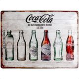 Nostalgic-Art Coca-Cola – Şişe Timeline – Coke hayranları için hediye fikri, retro sac levha, metal, vintage tasarım, dekorasyon için, 30 x 40 cm