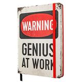 Nostalgic-Art, Genius At Work Retro not defteri, puantiyeli, oyuncular için hediye fikri, Bullet Journal dotted, vintage tasarım, A5
