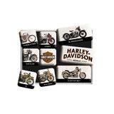 Nostalgic-Art Harley-Davidson retro buzdolabı mıknatısları, 9 adet, model tablosu, bisikletçiler için hediye fikri, mıknatıslı tahta için mıknatıslı set, vintage tasarım