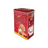 Nostalgic Art Nostalgic-Art Retro kahve kutusu, 1,3 l, Hot Coffee Now – Nostalji hayranları için hediye fikri, aro