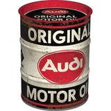 Nostalgic-Art Nostaljik Sanat Retro Para Kutusu Audi - Motor Yağı - Araba Aksesuarları Hayranları için Hediye Fikri Metal Kumbara Vintage Teneke Para Kutusu 600ml