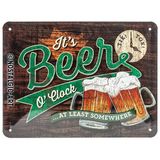 Nostalgic-Art Open Bar – Beer O' Clock Glasses – Bira Hayranları İçin Hediye Fikri Retro Sac Levha, Metal, Dekorasyon İçin Vintage Tasarım, 15 X 20 Cm
