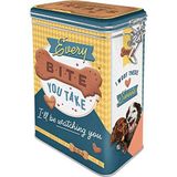 Nostalgic-Art Retro aroma kutusu, 1,3 l, Every Bite You Take Dog Treats – Köpek sahipleri için hediye fikri, aroma kapaklı lezzetli kutu, vintage tasarım