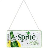 Nostalgic-Art Retro asma levha, 10 x 20 cm, Sprite – Served Here – hediye fikri, bar aksesuarı olarak, orijinal lisanslı ürün (OLP), metal, vintage tasarım, sac levhalar, sözler