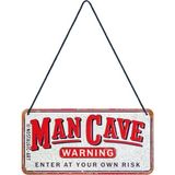 Nostalgic-Art Retro Asma Tabela, Man Cave Warning – Erkekler Için Hediye Fikri, Metal, Dekorasyon Için Vintage Tasarım, 10 x 20 cm - 41 Delft Blue