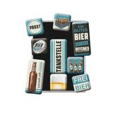 Nostalgic-Art Retro buzdolabı mıknatısları, 9 adet, bira benzin istasyonu – bira hayranları için hediye fikri, mıknatıslı tahta için mıknatıslı set, vintage tasarım