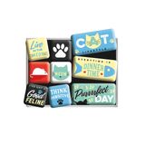 Nostalgic-Art Retro Buzdolabı Mıknatısları Cat Lifestyle – Kedi sahipleri için hediye fikri, mıknatıslı tahta için mıknatıslı set, vintage tasarım, 9 adet, 9