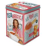 Nostalgic-Art Retro çay kutusu, Tealicious & Tearrific – Nostalji hayranları için hediye fikri, çay ve çay poşeti saklama, vintage dekorasyon, 100 g