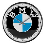 Nostalgic-Art Retro Duvar Saati Bmw Logosu – Araç Aksesuarları Hayranları İçin Hediye Fikri Büyük Mutfak Saati, Vintage Tasarım, Dekorasyon İçin 31 Cm