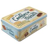 Nostalgic-Art Retro düz saklama kabı, 2,5 l, Cookies 'n' Biscuits – Mutfak için hediye fikri, kapaklı sac kutu, vintage tasarım