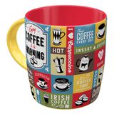 Nostalgic-Art Retro kahve fincanı, 330 ml, Coffee Collage - Kahve severler için hediye fikri, seramik kupa vintage tasarım
