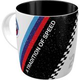 Nostalgic-Art Retro Kahve Kupası, 330 Ml, Orijinal Lisanslı Ürün (Olp), Bmw Motorsport – Tradition Of Speed – Bmw Aksesuar Hayranları Için Hediye Fikri, Seramik Fincan, Vintage Tasarım - Renkli