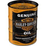 Nostalgic-Art Retro kumbara, 600 ml, Harley-Davidson – Genuine Oil – Motosikletçiler için hediye fikri, orijinal lisanslı ürün (OLP), metal kumbara, vintage sac kumbara