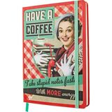 Nostalgic-Art Retro Not Defteri, A5, Have A Coffee – Nostalji Hayranları Için Hediye Fikri, Bullet Journal Dotted, Vintage Tasarım - 1 Adet - Çok Renkli