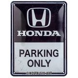 Nostalgic-Art Retro sac levha, 15 x 20 cm, Honda AM – Parking Only – Honda aksesuar hayranları için hediye fikri, orijinal lisanslı ürün (OLP), metal, vintage tasarım, sac levhalar özdeyişler
