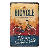 Nostalgic-Art Retro sac levha, 20 x 30 cm, Bicycle – Beautiful Ride – bisikletçiler için hediye fikri, metal, vintage tasarım, sac levha özdeyiş